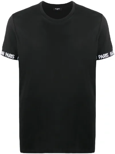 Balmain Logo-print Cotton T-shirt In Black