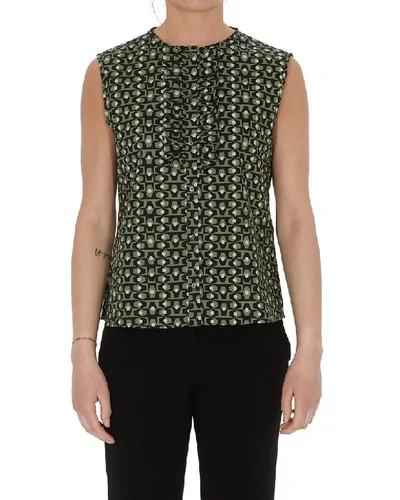 Aspesi Geometric-print Sleeveless Top In Green