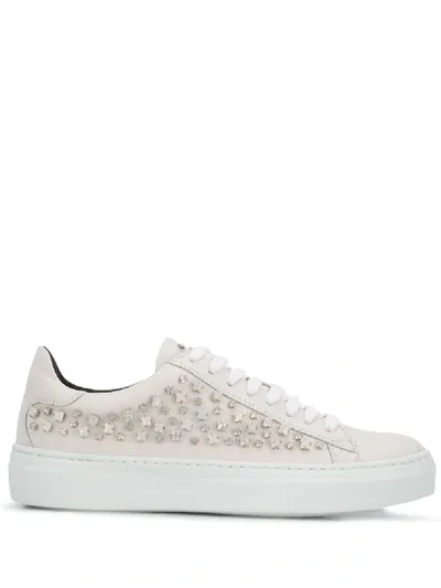 Fabiana Filippi Crystal-embellishment Low-top Sneakers In White