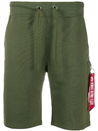 Alpha Industries Drawstring Shorts In Green