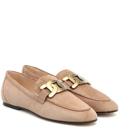 Tod's Kate Suede Loafers In Sand