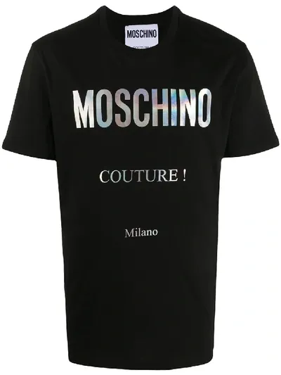 Moschino Logo-print Slim-fit T-shirt In Black