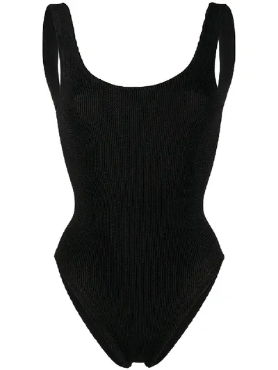 Mc2 Saint Barth Loraw Ruched Swimsuit In Black