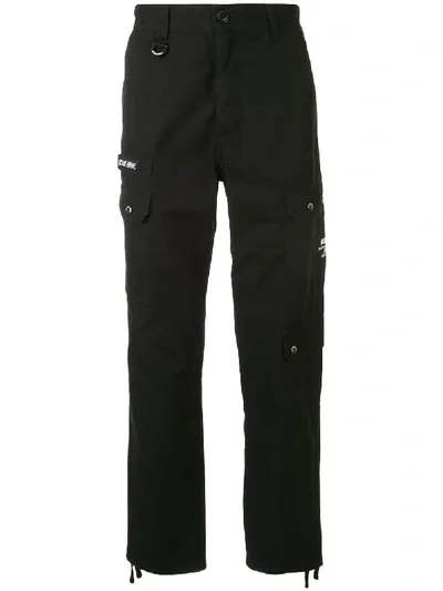 Izzue Straight-leg Cargo Trousers In Black