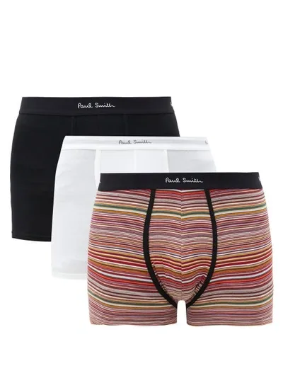 Paul Smith Pack Of Three Cotton-blend Boxer Briefs In White