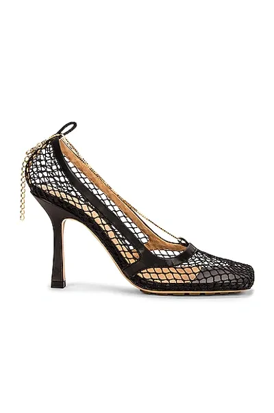 Bottega Veneta Stretch Sandals In Black & Black