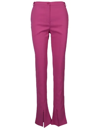 Patrizia Pepe Front Slit Flared Trousers In Pink