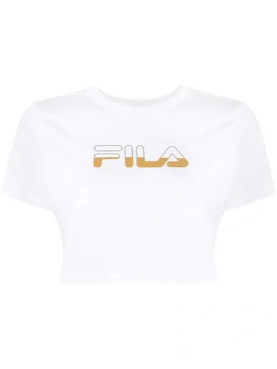 Fila Cropped Logo T-shirt In White