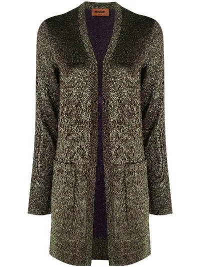 Missoni Metallic Cardigan In Green