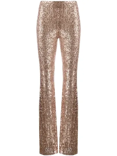 Alchemy Sequin-embellished Flare Trousers In Gold