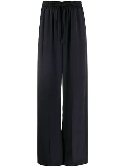 Serena Bute Drawstring Wide-leg Trousers In Blue