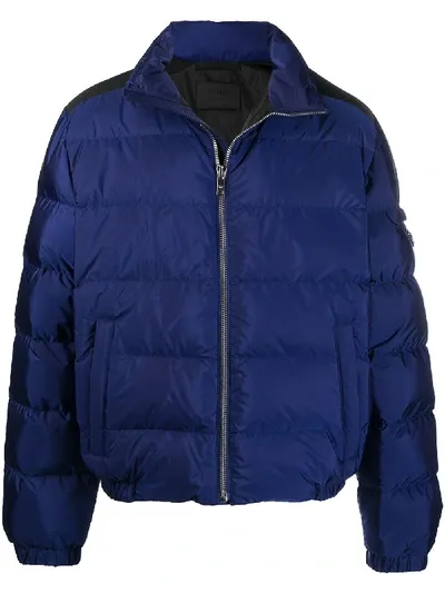 Prada Recycled Nylon Padded Jacket In Blue