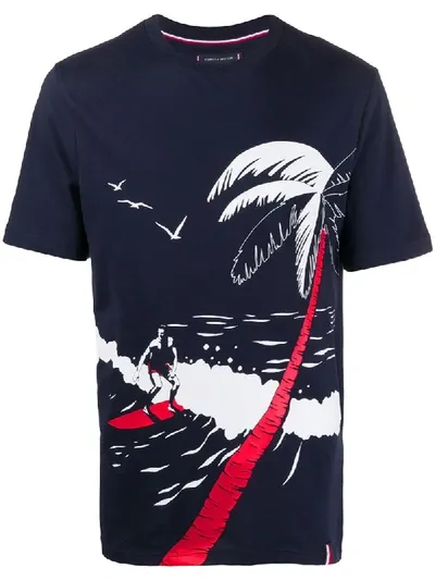 Tommy Hilfiger Beach Print T-shirt In Blue