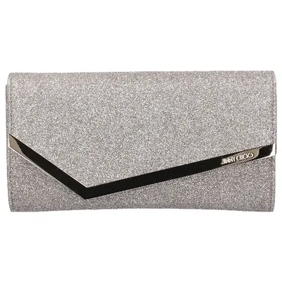 Jimmy Choo Wallet On Chain Emmie Glitte In Gold