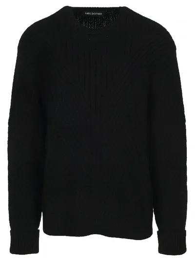 Neil Barrett Crew-neck Ribbed-knit Jumper In Black