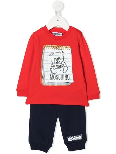 Moschino Babies' Logo Tracksuit Set In Blue