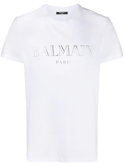 Balmain Logo-print Slim-fit T-shirt In White