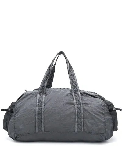 Stone Island Logo Patch Gym Bag In Grey