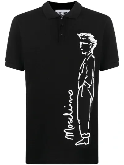 Moschino Uomo Print T-shirt In Black