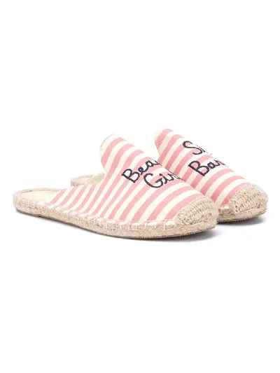 Mc2 Saint Barth Stripe Print Espadrilles In Neutrals