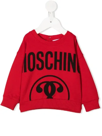 Moschino Babies' Logo Print Jumper In Red