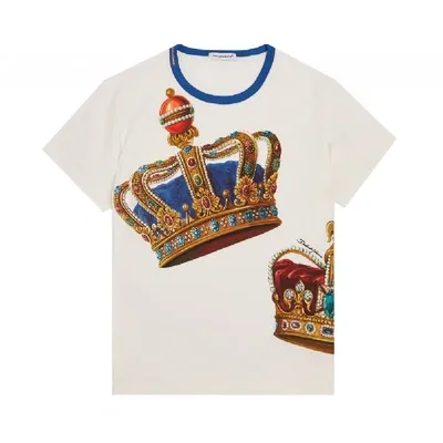 Dolce & Gabbana Kids' Dolce &amp; Gabbana Cotton Crown T-shirt In White