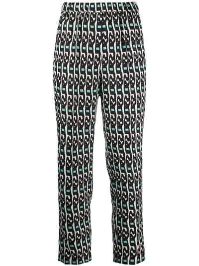 Christian Wijnants Geometric Print Tailored Trousers In Neutrals