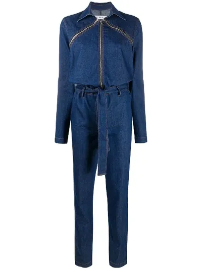 Almaz Denim Zip-detail Jumpsuit In Blue