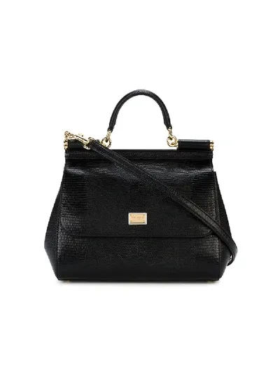 Dolce & Gabbana Medium Black Sicily Shoulder Bag