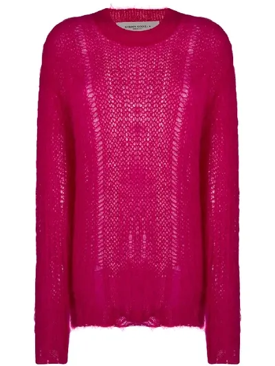 Golden Goose Loose-knit Jumper In Pink