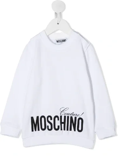 Moschino Babies' Logo Print Sweatshirt In White