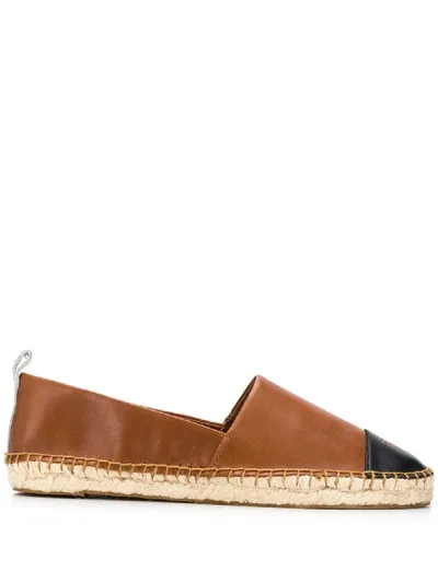 Lauren Ralph Lauren Contrasting Toecap Espadrilles In Brown