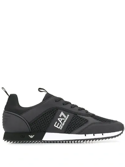 Ea7 Side Logo Sneakers In Black