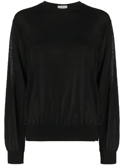 Mrz Buttoned Knitted Jumper In Black