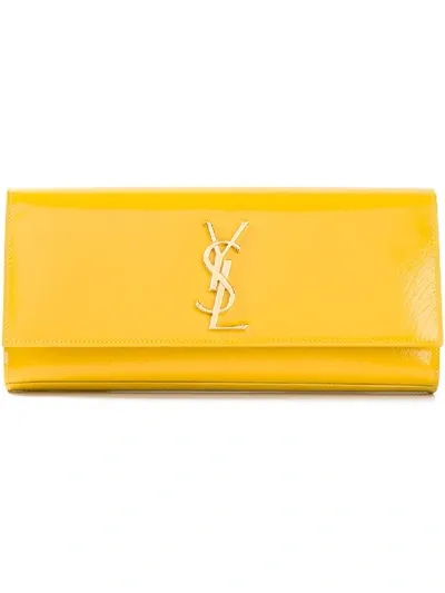 Saint Laurent 'monogramme' Clutch In Yellow