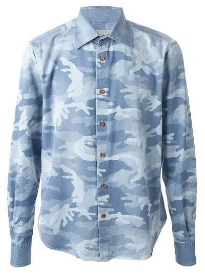 Ermanno Scervino Jeanshemd Mit Camouflage-print In Blue