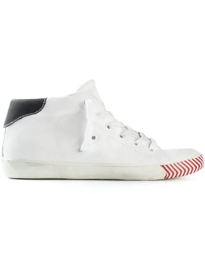 Leather Crown Sneakers Mit Ösen In White