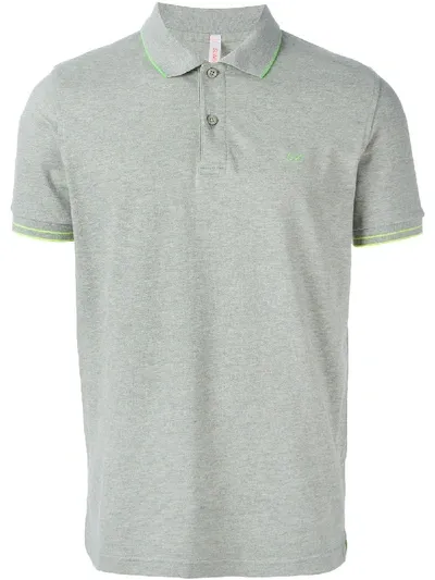 Sun 68 Paspeliertes Poloshirt In Grey