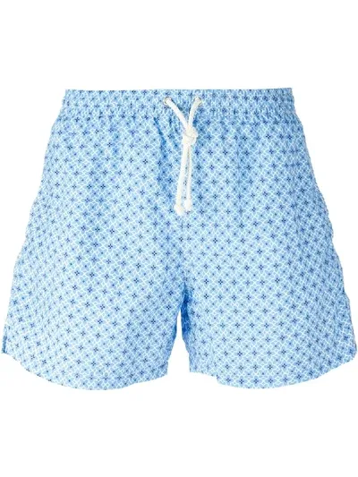 Kiton Badeshorts Mit Blumen-print In Blue