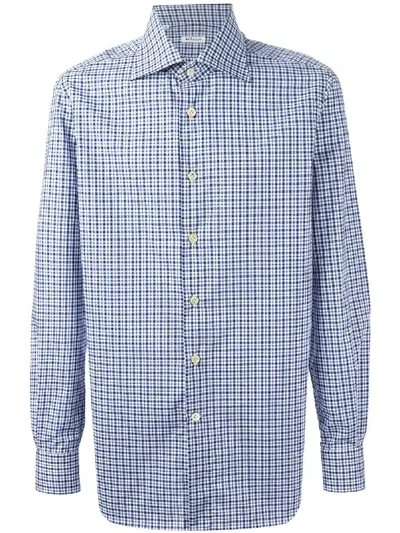 Kiton Hemd Mit Karomuster In Blue