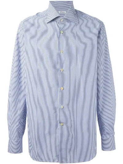 Kiton Gestreiftes Hemd In Blue