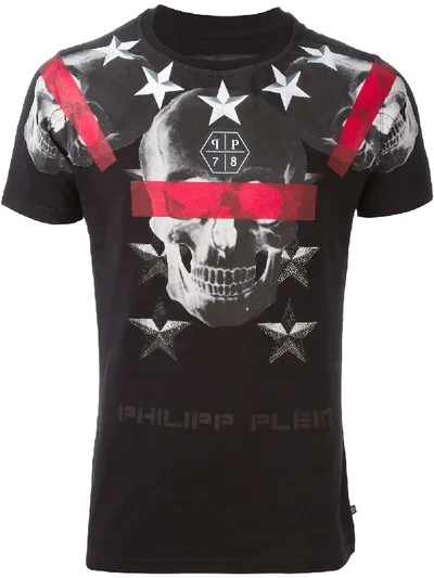 Philipp Plein 'cryptic' T-shirt Aus Baumwolle In Black