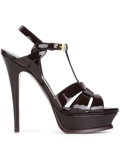 Saint Laurent 'tribute' Sandalen In Red