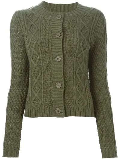 P.a.r.o.s.h Cardigan Mit Zopfstrickmuster In Green