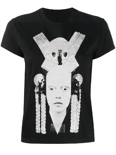 Rick Owens Drkshdw Graphic Print T-shirt In Black