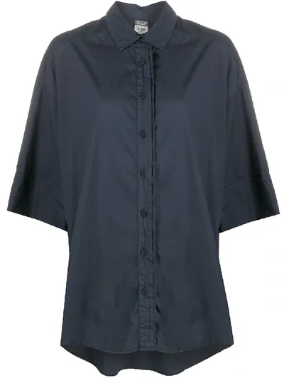 Kristensen Du Nord Oversized High Low Shirt In Blue