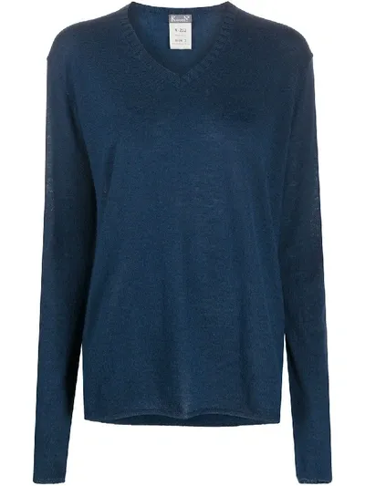 Kristensen Du Nord Relaxed V-neck Jumper In Blue