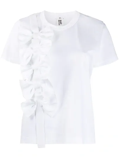 Comme Des Garçons Bow-front Short Sleeved T-shirt In White