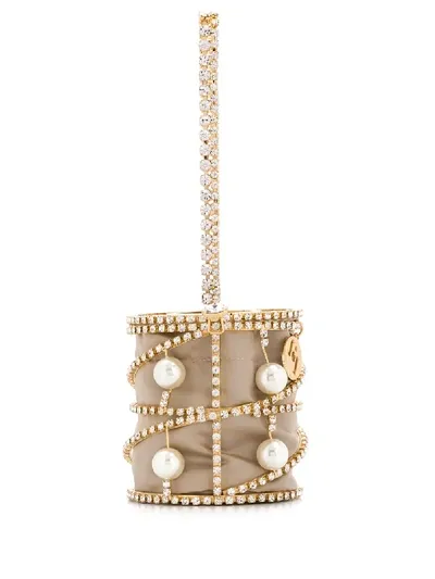 Rosantica Bagliore Crystal Embellished Bag In 金色