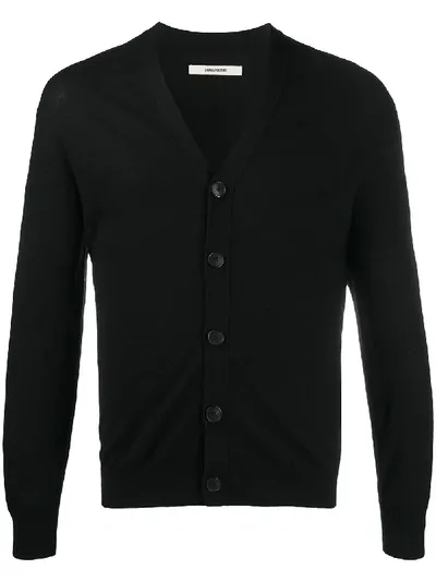 Zadig & Voltaire Remi Citation-print Cardigan In Black